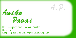 aniko pavai business card